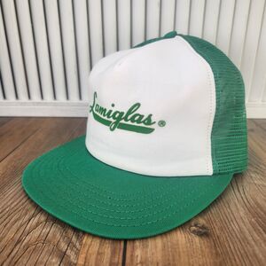 VTG Lamiglas Foam Snapback Trucker Hat Cap Green White Fishing Rod Farmer USA